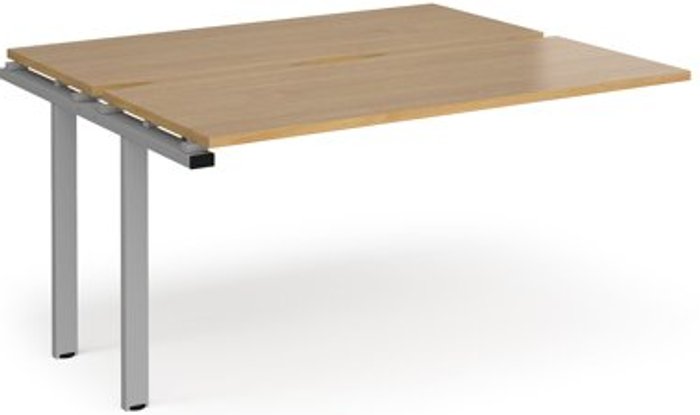 Office Monster | Adapt Bench Desk | Add On 2 Person Rectangular Desks 1400mm | Oak Tops With Silver Frames | 1200mm Depth | Adapt Adapt Bench Desk | Add On 2 Person Rectangular Desks 1400mm | Oak Tops With Silver Frames | 1200mm Depth | Adapt