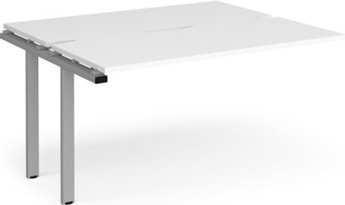 Office Monster | Adapt Bench Desk | Add On 2 Person Rectangular Desks 1400mm | White Tops With Silver Frames | 1200mm Depth | Adapt Adapt Bench Desk | Add On 2 Person Rectangular Desks 1400mm | White Tops With Silver Frames | 1200mm Depth | Adapt