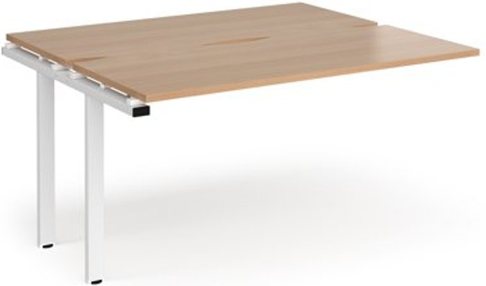 Office Monster | Adapt Bench Desk | Add On 2 Person Rectangular Desks 1400mm | Beech Tops With White Frames | 1200mm Depth | Adapt Adapt Bench Desk | Add On 2 Person Rectangular Desks 1400mm | Beech Tops With White Frames | 1200mm Depth | Adapt
