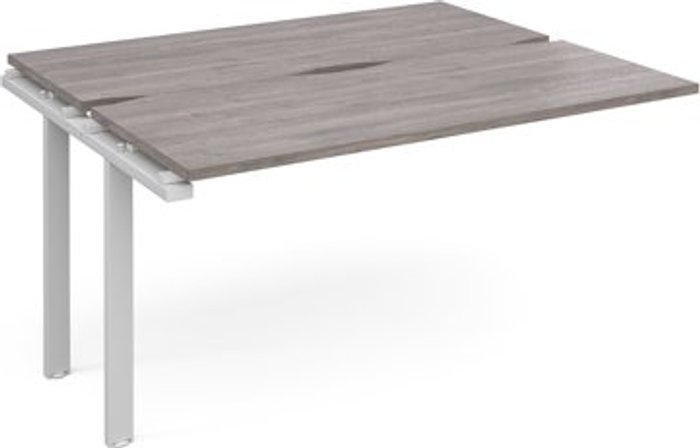 Office Monster | Adapt Adapt add on unit single 1400mm x 1200mm - white frame, grey oak top Adapt Adapt add on unit single 1400mm x 1200mm - white frame, grey oak top