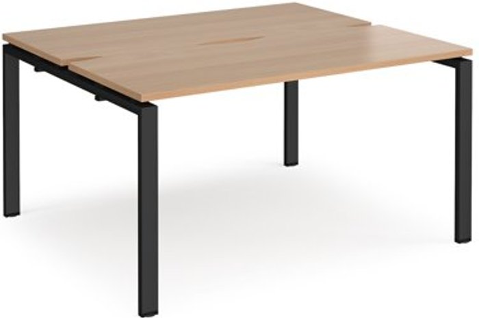 Office Monster | Adapt Bench Desk | 2 Person Starter Rectangular Desks 1400mm | Beech Tops With Black Frames | 1200mm Depth | Adapt Adapt Bench Desk | 2 Person Starter Rectangular Desks 1400mm | Beech Tops With Black Frames | 1200mm Depth | Adapt
