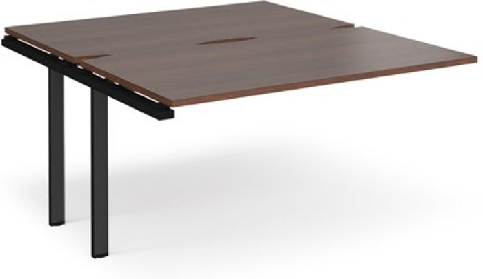 Office Monster | Adapt Bench Desk | Add On 2 Person Rectangular Desks 1400mm | Walnut Tops With Black Frames | 1600mm Depth | Adapt Adapt Bench Desk | Add On 2 Person Rectangular Desks 1400mm | Walnut Tops With Black Frames | 1600mm Depth | Adapt
