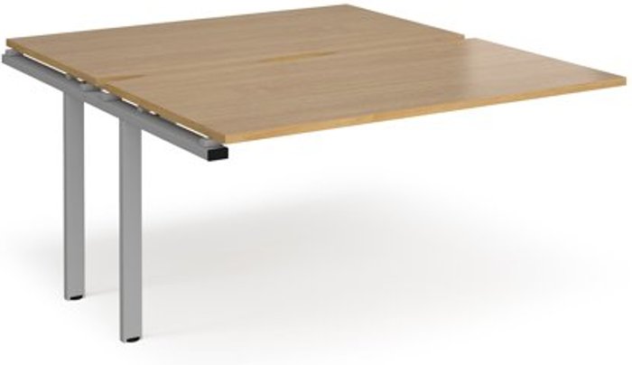 Office Monster | Adapt Bench Desk | Add On 2 Person Rectangular Desks 1400mm | Oak Tops With Silver Frames | 1600mm Depth | Adapt Adapt Bench Desk | Add On 2 Person Rectangular Desks 1400mm | Oak Tops With Silver Frames | 1600mm Depth | Adapt