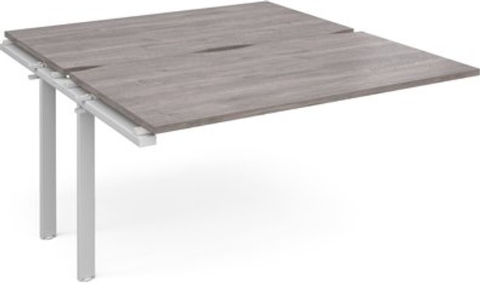 Office Monster | Adapt Adapt add on unit single 1400mm x 1600mm - white frame, grey oak top Adapt Adapt add on unit single 1400mm x 1600mm - white frame, grey oak top