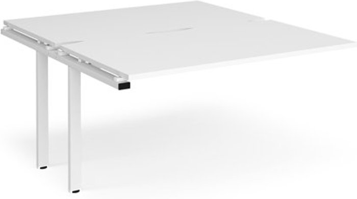 Office Monster | Adapt Bench Desk | Add On 2 Person Rectangular Desks 1400mm | White Tops With White Frames | 1600mm Depth | Adapt Adapt Bench Desk | Add On 2 Person Rectangular Desks 1400mm | White Tops With White Frames | 1600mm Depth | Adapt