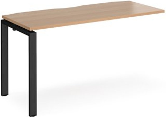 Office Monster | Adapt Bench Desk | Add On Rectangular Desk 1400mm | Beech Tops With Black Frames | 600mm Depth | Adapt Adapt Bench Desk | Add On Rectangular Desk 1400mm | Beech Tops With Black Frames | 600mm Depth | Adapt