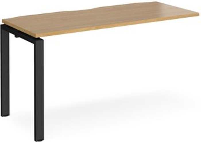 Office Monster | Adapt Bench Desk | Add On Rectangular Desk 1400mm | Oak Tops With Black Frames | 600mm Depth | Adapt Adapt Bench Desk | Add On Rectangular Desk 1400mm | Oak Tops With Black Frames | 600mm Depth | Adapt