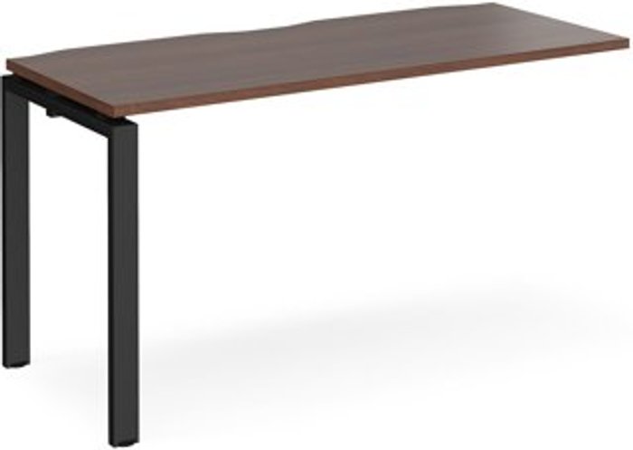 Office Monster | Adapt Bench Desk | Add On Rectangular Desk 1400mm | Walnut Tops With Black Frames | 600mm Depth | Adapt Adapt Bench Desk | Add On Rectangular Desk 1400mm | Walnut Tops With Black Frames | 600mm Depth | Adapt