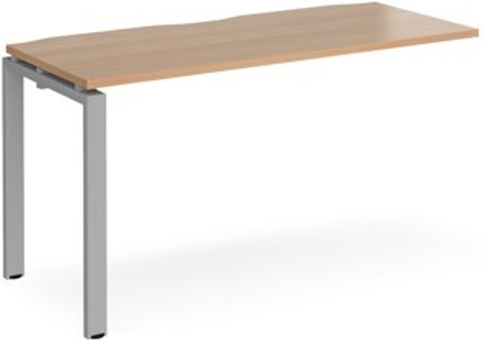 Office Monster | Adapt Bench Desk | Add On Rectangular Desk 1400mm | Beech Tops With Silver Frames | 600mm Depth | Adapt Adapt Bench Desk | Add On Rectangular Desk 1400mm | Beech Tops With Silver Frames | 600mm Depth | Adapt