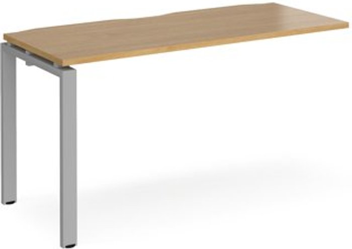 Office Monster | Adapt Bench Desk | Add On Rectangular Desk 1400mm | Oak Tops With Silver Frames | 600mm Depth | Adapt Adapt Bench Desk | Add On Rectangular Desk 1400mm | Oak Tops With Silver Frames | 600mm Depth | Adapt