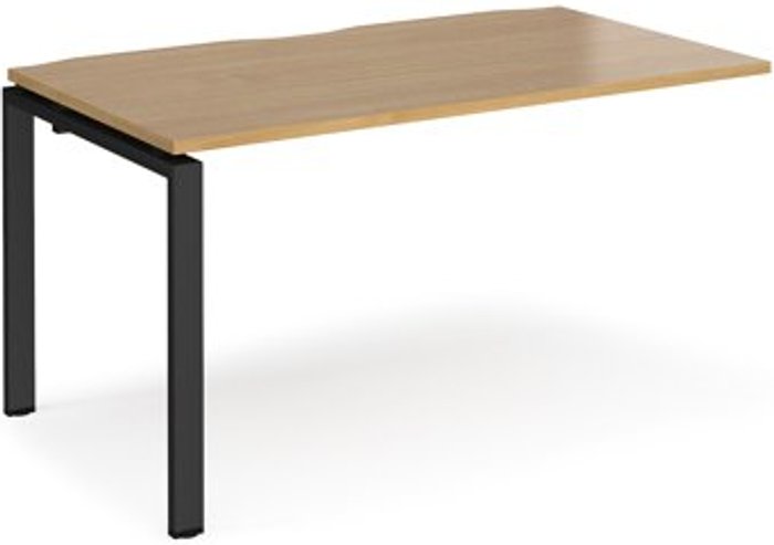 Office Monster | Adapt Bench Desk | Add On Rectangular Desk 1400mm | Oak Tops With Black Frames | 800mm Depth | Adapt Adapt Bench Desk | Add On Rectangular Desk 1400mm | Oak Tops With Black Frames | 800mm Depth | Adapt