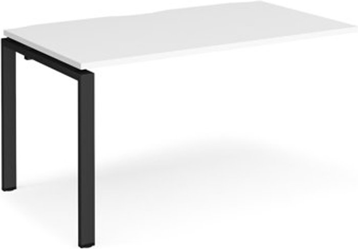 Office Monster | Adapt Bench Desk | Add On Rectangular Desk 1400mm | White Tops With Black Frames | 800mm Depth | Adapt Adapt Bench Desk | Add On Rectangular Desk 1400mm | White Tops With Black Frames | 800mm Depth | Adapt
