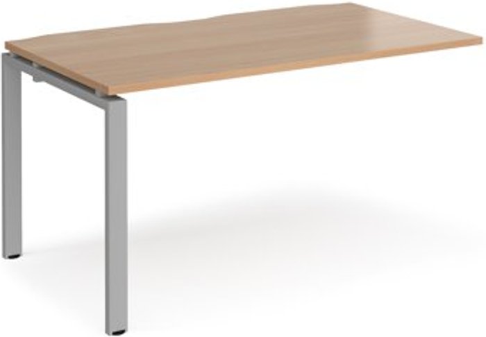 Office Monster | Adapt Bench Desk | Add On Rectangular Desk 1400mm | Beech Tops With Silver Frames | 800mm Depth | Adapt Adapt Bench Desk | Add On Rectangular Desk 1400mm | Beech Tops With Silver Frames | 800mm Depth | Adapt