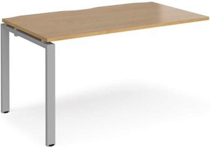 Office Monster | Adapt Bench Desk | Add On Rectangular Desk 1400mm | Oak Tops With Silver Frames | 800mm Depth | Adapt Adapt Bench Desk | Add On Rectangular Desk 1400mm | Oak Tops With Silver Frames | 800mm Depth | Adapt
