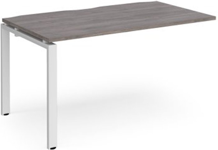 Office Monster | Adapt Adapt add on unit single 1400mm x 800mm - white frame, grey oak top Adapt Adapt add on unit single 1400mm x 800mm - white frame, grey oak top