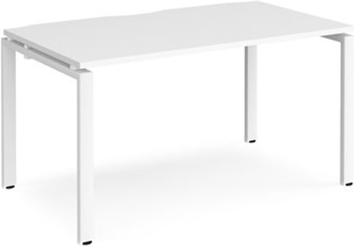 Office Monster | Adapt Bench Desk | Single Person Rectangular Desk 1400mm | White Tops With White Frames | 800mm Depth | Adapt Adapt Bench Desk | Single Person Rectangular Desk 1400mm | White Tops With White Frames | 800mm Depth | Adapt