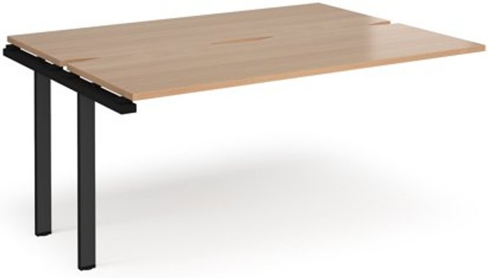 Office Monster | Adapt Bench Desk | Add On 2 Person Rectangular Desks 1600mm | Beech Tops With Black Frames | 1200mm Depth | Adapt Adapt Bench Desk | Add On 2 Person Rectangular Desks 1600mm | Beech Tops With Black Frames | 1200mm Depth | Adapt