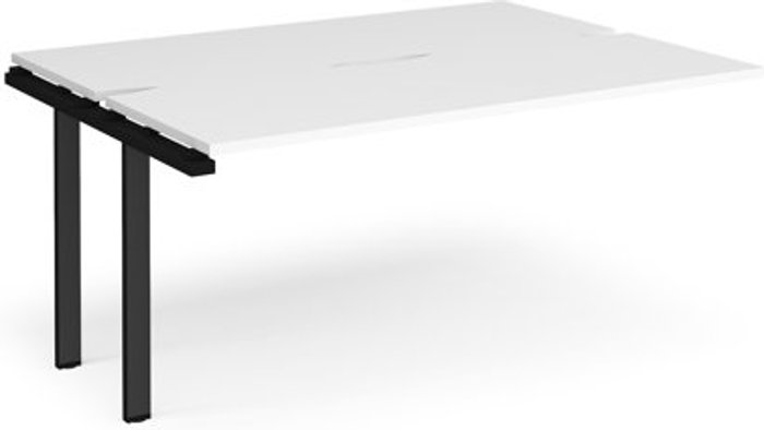 Office Monster | Adapt Bench Desk | Add On 2 Person Rectangular Desks 1600mm | White Tops With Black Frames | 1200mm Depth | Adapt Adapt Bench Desk | Add On 2 Person Rectangular Desks 1600mm | White Tops With Black Frames | 1200mm Depth | Adapt