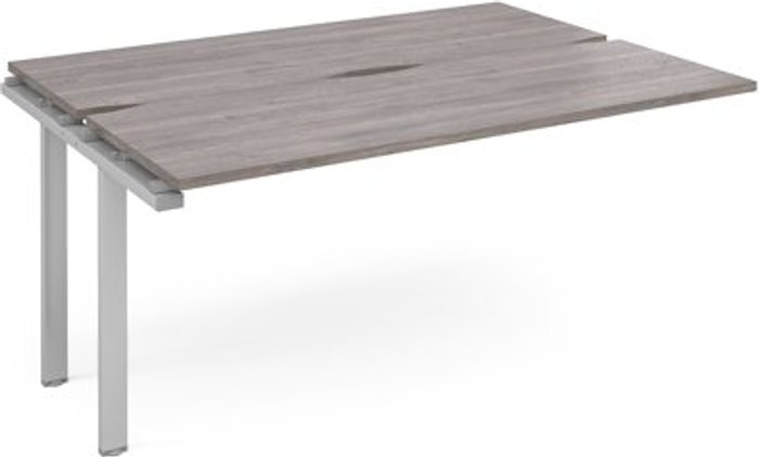 Office Monster | Adapt Adapt add on unit single 1600mm x 1200mm - silver frame, grey oak top Adapt Adapt add on unit single 1600mm x 1200mm - silver frame, grey oak top