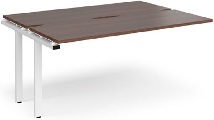 Office Monster | Adapt Bench Desk | Add On 2 Person Rectangular Desks 1600mm | Walnut Tops With White Frames | 1200mm Depth | Adapt Adapt Bench Desk | Add On 2 Person Rectangular Desks 1600mm | Walnut Tops With White Frames | 1200mm Depth | Adapt
