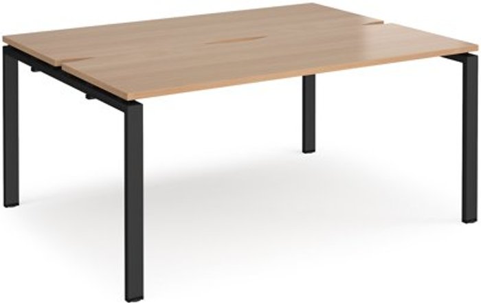Office Monster | Adapt Bench Desk | 2 Person Rectangular Desks 1600mm | Beech Tops With Black Frames | 1200mm Depth | Adapt Adapt Bench Desk | 2 Person Rectangular Desks 1600mm | Beech Tops With Black Frames | 1200mm Depth | Adapt