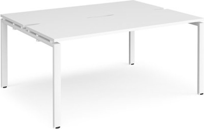 Office Monster | Adapt Bench Desk | 2 Person Starter Rectangular Desks 1600mm | White Tops With White Frames | 1200mm Depth | Adapt Adapt Bench Desk | 2 Person Starter Rectangular Desks 1600mm | White Tops With White Frames | 1200mm Depth | Adapt