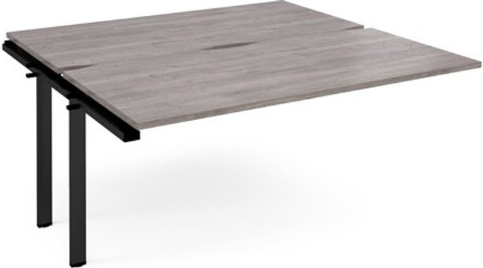 Office Monster | Adapt Adapt add on unit single 1600mm x 1600mm - black frame, grey oak top Adapt Adapt add on unit single 1600mm x 1600mm - black frame, grey oak top