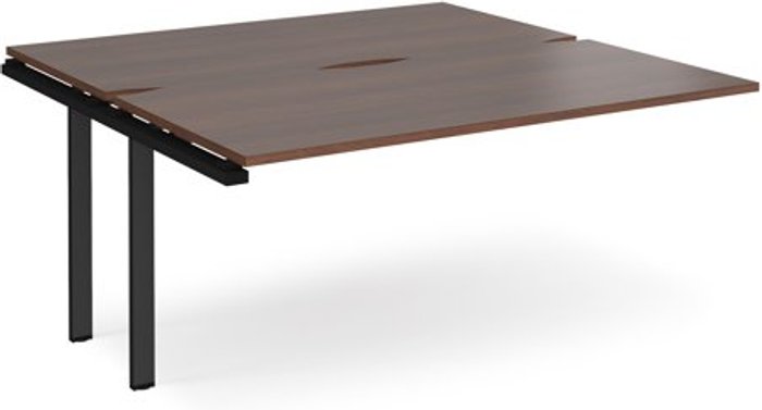 Office Monster | Adapt Bench Desk | Add On 2 Person Rectangular Desks 1600mm | Walnut Tops With Black Frames | 1600mm Depth | Adapt Adapt Bench Desk | Add On 2 Person Rectangular Desks 1600mm | Walnut Tops With Black Frames | 1600mm Depth | Adapt