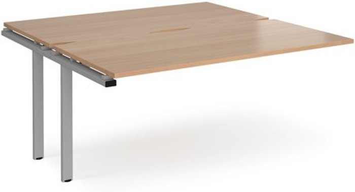 Office Monster | Adapt Bench Desk | Add On 2 Person Rectangular Desks 1600mm | Beech Tops With Silver Frames | 1600mm Depth | Adapt Adapt Bench Desk | Add On 2 Person Rectangular Desks 1600mm | Beech Tops With Silver Frames | 1600mm Depth | Adapt