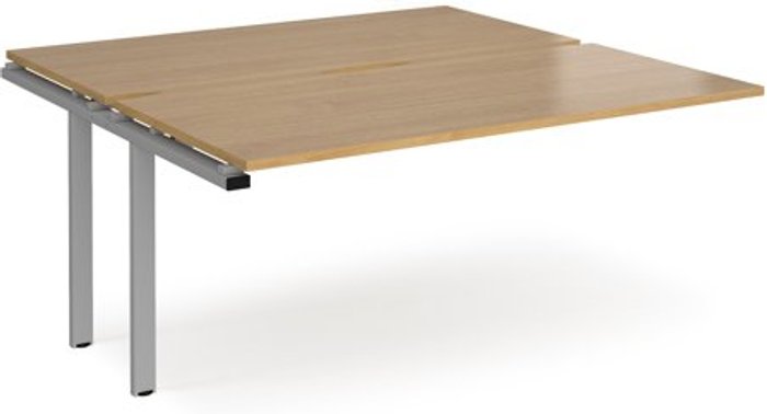 Office Monster | Adapt Bench Desk | Add On 2 Person Rectangular Desks 1600mm | Oak Tops With Silver Frames | 1600mm Depth | Adapt Adapt Bench Desk | Add On 2 Person Rectangular Desks 1600mm | Oak Tops With Silver Frames | 1600mm Depth | Adapt