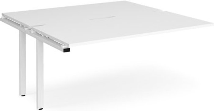 Office Monster | Adapt Bench Desk | Add On 2 Person Rectangular Desks 1600mm | White Tops With White Frames | 1600mm Depth | Adapt Adapt Bench Desk | Add On 2 Person Rectangular Desks 1600mm | White Tops With White Frames | 1600mm Depth | Adapt