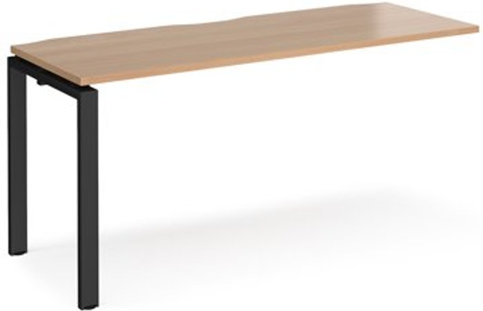 Office Monster | Adapt Bench Desk | Add On Rectangular Desk 1600mm | Beech Tops With Black Frames | 600mm Depth | Adapt Adapt Bench Desk | Add On Rectangular Desk 1600mm | Beech Tops With Black Frames | 600mm Depth | Adapt