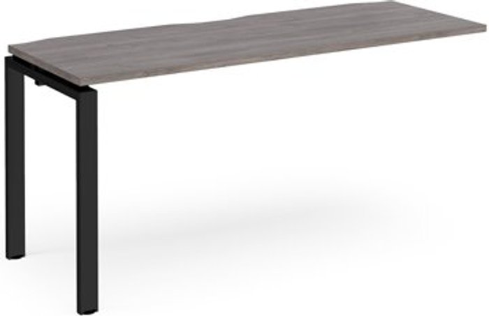 Office Monster | Adapt Adapt add on unit single 1600mm x 600mm - black frame, grey oak top Adapt Adapt add on unit single 1600mm x 600mm - black frame, grey oak top