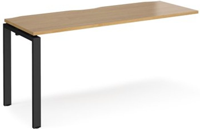 Office Monster | Adapt Bench Desk | Add On Rectangular Desk 1600mm | Oak Tops With Black Frames | 600mm Depth | Adapt Adapt Bench Desk | Add On Rectangular Desk 1600mm | Oak Tops With Black Frames | 600mm Depth | Adapt