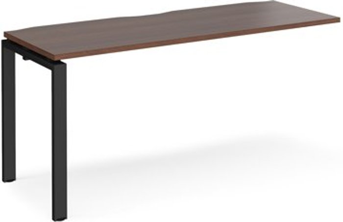 Office Monster | Adapt Bench Desk | Add On Rectangular Desk 1600mm | Walnut Tops With Black Frames | 600mm Depth | Adapt Adapt Bench Desk | Add On Rectangular Desk 1600mm | Walnut Tops With Black Frames | 600mm Depth | Adapt