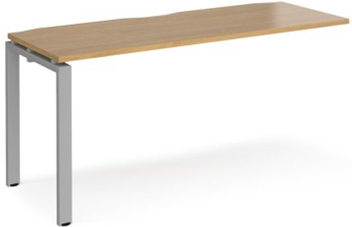 Office Monster | Adapt Bench Desk | Add On Rectangular Desk 1600mm | Oak Tops With Silver Frames | 600mm Depth | Adapt Adapt Bench Desk | Add On Rectangular Desk 1600mm | Oak Tops With Silver Frames | 600mm Depth | Adapt
