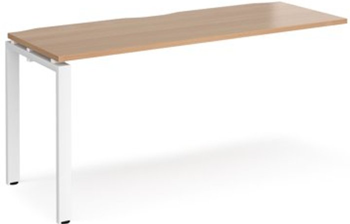 Office Monster | Adapt Bench Desk | Add On Rectangular Desk 1600mm | Beech Tops With White Frames | 600mm Depth | Adapt Adapt Bench Desk | Add On Rectangular Desk 1600mm | Beech Tops With White Frames | 600mm Depth | Adapt