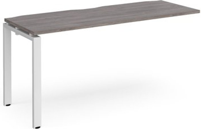 Office Monster | Adapt Adapt add on unit single 1600mm x 600mm - white frame, grey oak top Adapt Adapt add on unit single 1600mm x 600mm - white frame, grey oak top