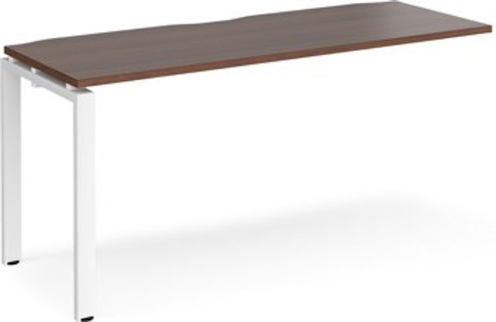 Office Monster | Adapt Bench Desk | Add On Rectangular Desk 1600mm | Walnut Tops With White Frames | 600mm Depth | Adapt Adapt Bench Desk | Add On Rectangular Desk 1600mm | Walnut Tops With White Frames | 600mm Depth | Adapt