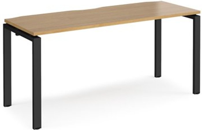 Office Monster | Adapt Bench Desk | Single Person Rectangular Desk 1600mm | Oak Tops With Black Frames | 600mm Depth | Adapt Adapt Bench Desk | Single Person Rectangular Desk 1600mm | Oak Tops With Black Frames | 600mm Depth | Adapt
