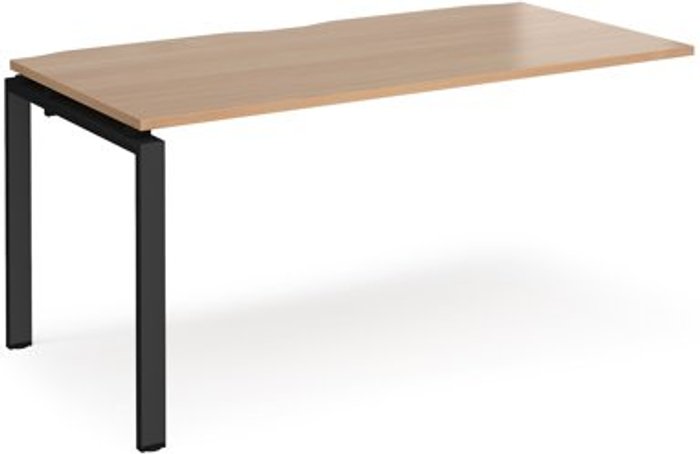 Office Monster | Adapt Bench Desk | Add On Rectangular Desk 1600mm | Beech Tops With Black Frames | 800mm Depth | Adapt Adapt Bench Desk | Add On Rectangular Desk 1600mm | Beech Tops With Black Frames | 800mm Depth | Adapt