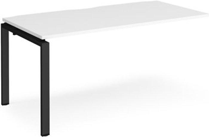 Office Monster | Adapt Bench Desk | Add On Rectangular Desk 1600mm | White Tops With Black Frames | 800mm Depth | Adapt Adapt Bench Desk | Add On Rectangular Desk 1600mm | White Tops With Black Frames | 800mm Depth | Adapt