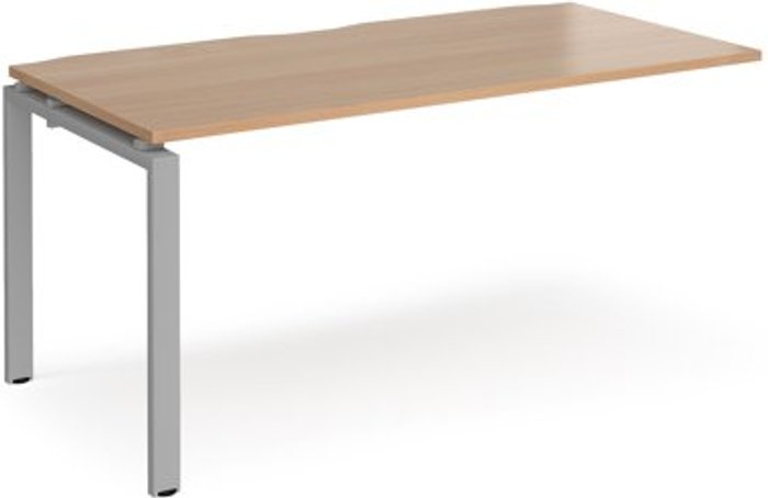 Office Monster | Adapt Bench Desk | Add On Rectangular Desk 1600mm | Beech Tops With Silver Frames | 800mm Depth | Adapt Adapt Bench Desk | Add On Rectangular Desk 1600mm | Beech Tops With Silver Frames | 800mm Depth | Adapt