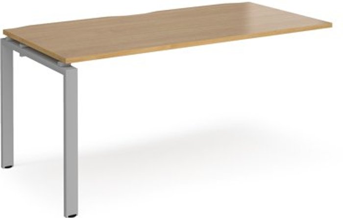 Office Monster | Adapt Bench Desk | Add On Rectangular Desk 1600mm | Oak Tops With Silver Frames | 800mm Depth | Adapt Adapt Bench Desk | Add On Rectangular Desk 1600mm | Oak Tops With Silver Frames | 800mm Depth | Adapt