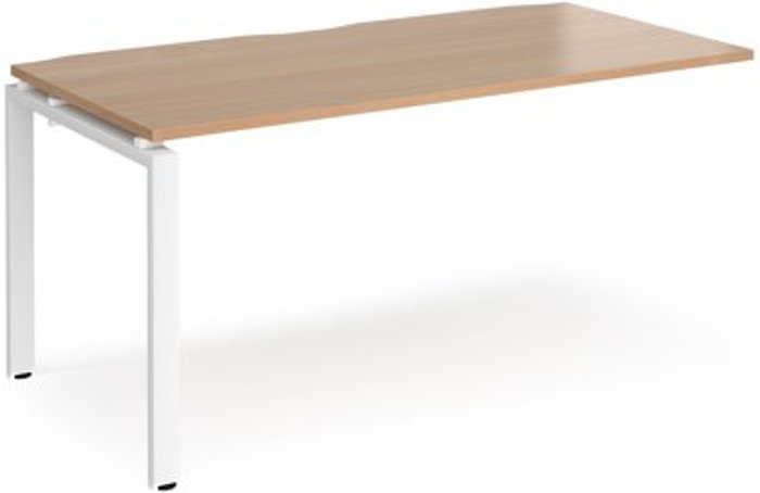 Office Monster | Adapt Bench Desk | Add On Rectangular Desk 1600mm | Beech Tops With White Frames | 800mm Depth | Adapt Adapt Bench Desk | Add On Rectangular Desk 1600mm | Beech Tops With White Frames | 800mm Depth | Adapt