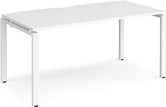 Office Monster | Adapt Bench Desk | Single Person Rectangular Desk 1600mm | White Tops With White Frames | 800mm Depth | Adapt Adapt Bench Desk | Single Person Rectangular Desk 1600mm | White Tops With White Frames | 800mm Depth | Adapt