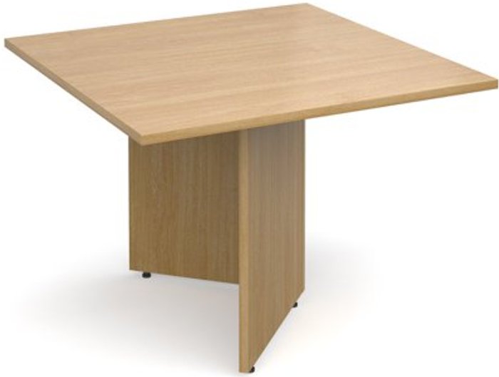 Office Monster | Dams Arrow head leg square extension table 1000mm x 1000mm - oak Dams Arrow head leg square extension table 1000mm x 1000mm - oak