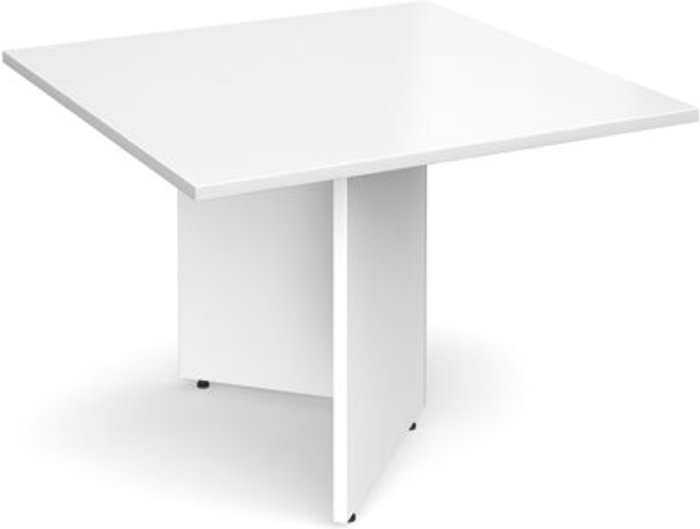 Office Monster | Dams Arrow head leg square extension table 1000mm x 1000mm - white Dams Arrow head leg square extension table 1000mm x 1000mm - white