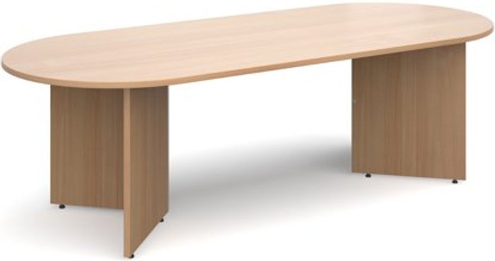 Office Monster | Dams Arrow head leg radial end boardroom table 2400mm x 1000mm - beech Dams Arrow head leg radial end boardroom table 2400mm x 1000mm - beech