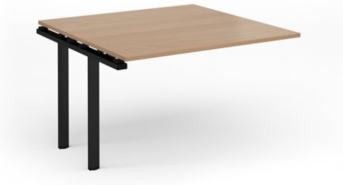 Office Monster | Adapt Adapt boardroom table add on unit 1200mm x 1200mm - black frame, beech top Adapt Adapt boardroom table add on unit 1200mm x 1200mm - black frame, beech top
